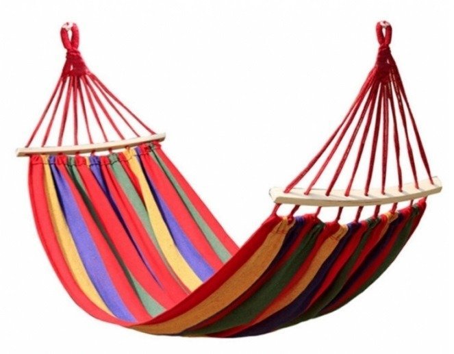 Hamak dwuosobowy 200x150cm z drążkiem 80cm