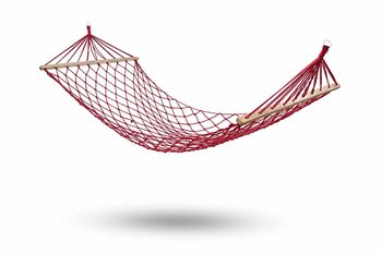 Hamak jednoosobowy 200x80cm z drążkiem czerwień - KIK