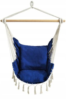 Hamak krzesło brazylijskie fotel wiszący RODOS 130x100 GRANATOWY - Kontrast
