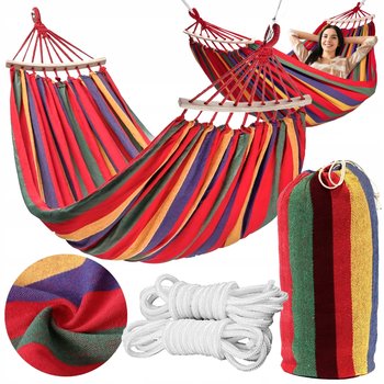 Hamak Ogrodowy 2 Osobowy Huśtawka Xxl Mocny Wzmocniony Pałąk Duży + Torba - Lewer