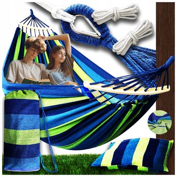 Hamak Ogrodowy Dwuosobowy Największy Xxl 290X150 Torba+Poduszka Pałąk 60 Cm - MTA
