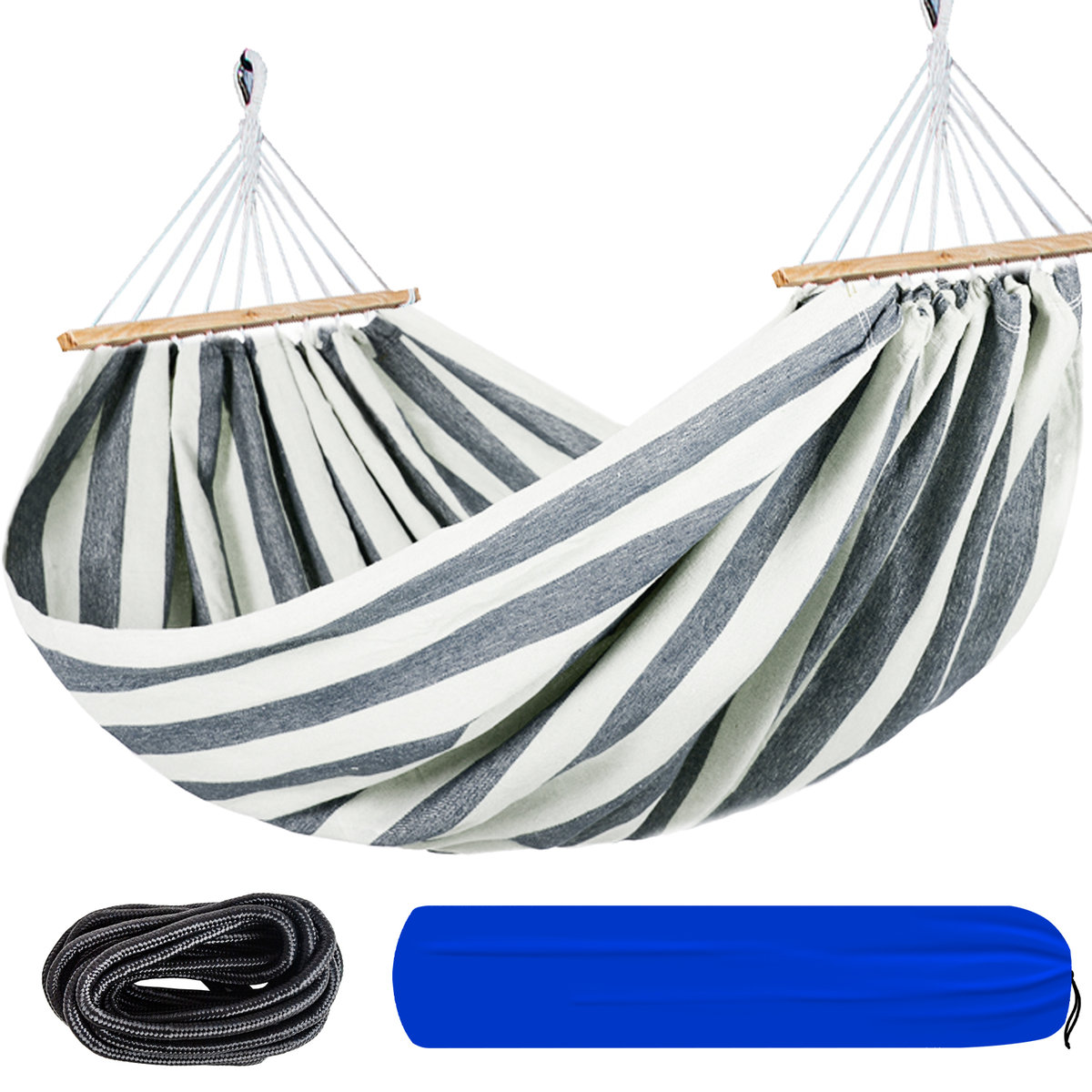 Hamak ogrodowy wzmocniony MALATEC, dwuosobowy, 260x140 cm