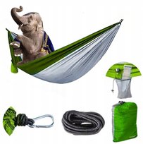 Hamak turystyczny ogrodowy dwuosobowy huśtawka campingowy 260x140cm