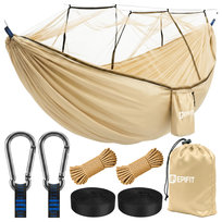 Hamak Turystyczny z Moskitierą Dwuosobowy Duży 330x140cm 200kg Ogrodowy RANGER Sahara MalTec