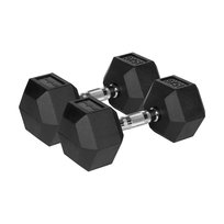 Hantle żeliwne gumowane HEX 2x15kg Rebel hexagonalne zestaw 30kg SOLIDNE