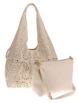 HAOERXI COLLECTION Torebka damska ażurowa beżowa worek 23049 Beige Inna marka