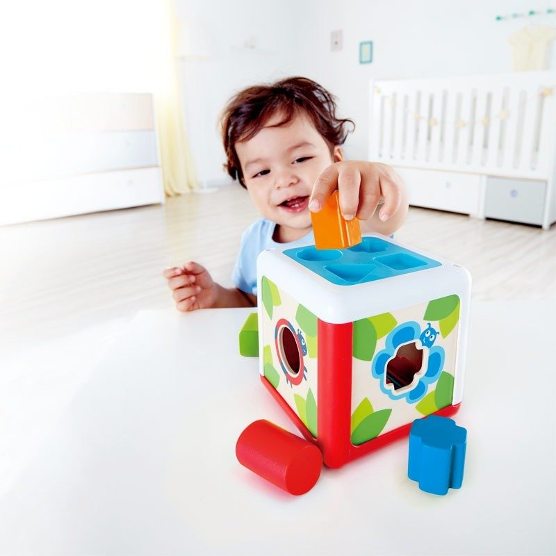 Hape, kostka edukacyjna Zwierzątka ogrodowe