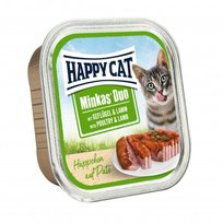 Happy Cat Minkas duo deserówka pasztet dla kota kurczak i jagnięcina 100 g