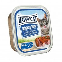 Happy Cat Minkas duo deserówka pasztet dla kota wołowina i łosoś 100 g