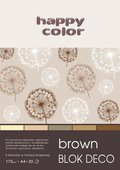 Happy Color, blok w tonacji brązowej, format A4, Deco Brown - Happy Color