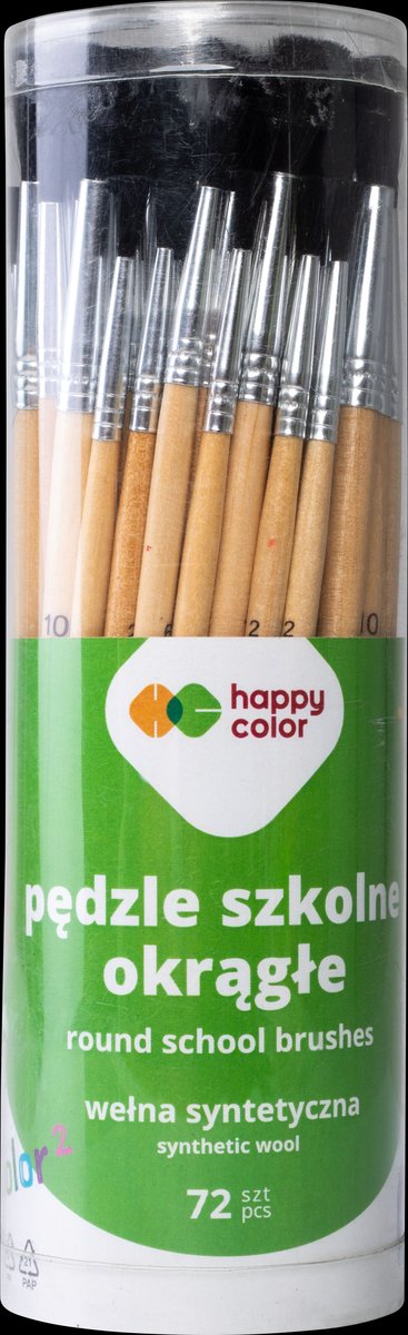 Фото - Шпатель Happy Japan Happy Color, Pędzle Okrągłe Szkolne Syntetyczne Okrągłe 2/6/10 Happy Color 