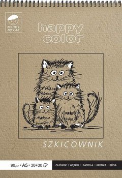 Happy Color, Szkicownik na spirali Młody Artysta A5, 60 ark - Happy Color