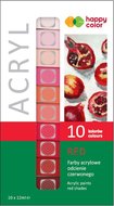 Happy Color, Zestaw farb akrylowych, odcienie czerwonego, 10x12 ml&nbsp;-&nbsp;Happy Color
