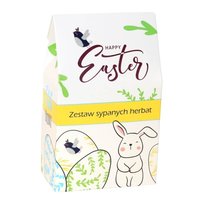 Happy Easter herbaciana torebka – prezent podarunek na Wielkanoc zajączka z herbatą wysokiej jakości 10x5g