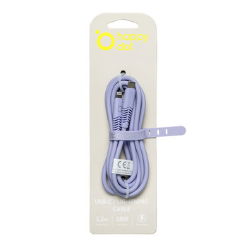 HappyDot Kabel USB-C/Lightning 20W liliowy - TelForceOne