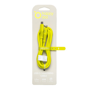 HappyDot Kabel USB-C/Lightning 20W limonkowy - TelForceOne