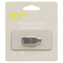 HappyDot PenDrive Metal 64G USB-A/ USB-C, HDPD64
