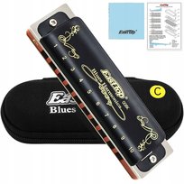 Harmonijka ustna diatoniczna bluesowa 10-kanałowa Cdur East Top T008K black Kazoo Polska