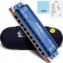 Harmonijka ustna diatoniczna bluesowa 10-kanałowa Cdur EastTop T008K blue Kazoo Polska