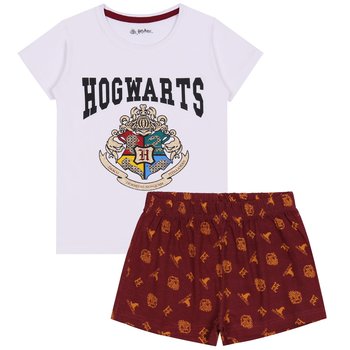 Harry Potter Biało-bordowa piżama dziewczęca, letnia, krótki rękaw - sarcia.eu