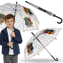 Harry Potter HOGWARTS parasolka dziecięca DLA CHŁOPCA, SKŁADANY transparentny parasol AUTOMATYCZNY Harry Potter