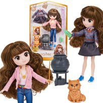 Harry Potter Lalka figurka laleczka Brilliant Hermiona Granger z kociołkiem i rudy kot Krzywołap + akcesoria