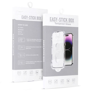 Hartowane szkło Full Glue Easy-Stick Box do IPHONE 14 PRO MAX CZARNY - Inny producent