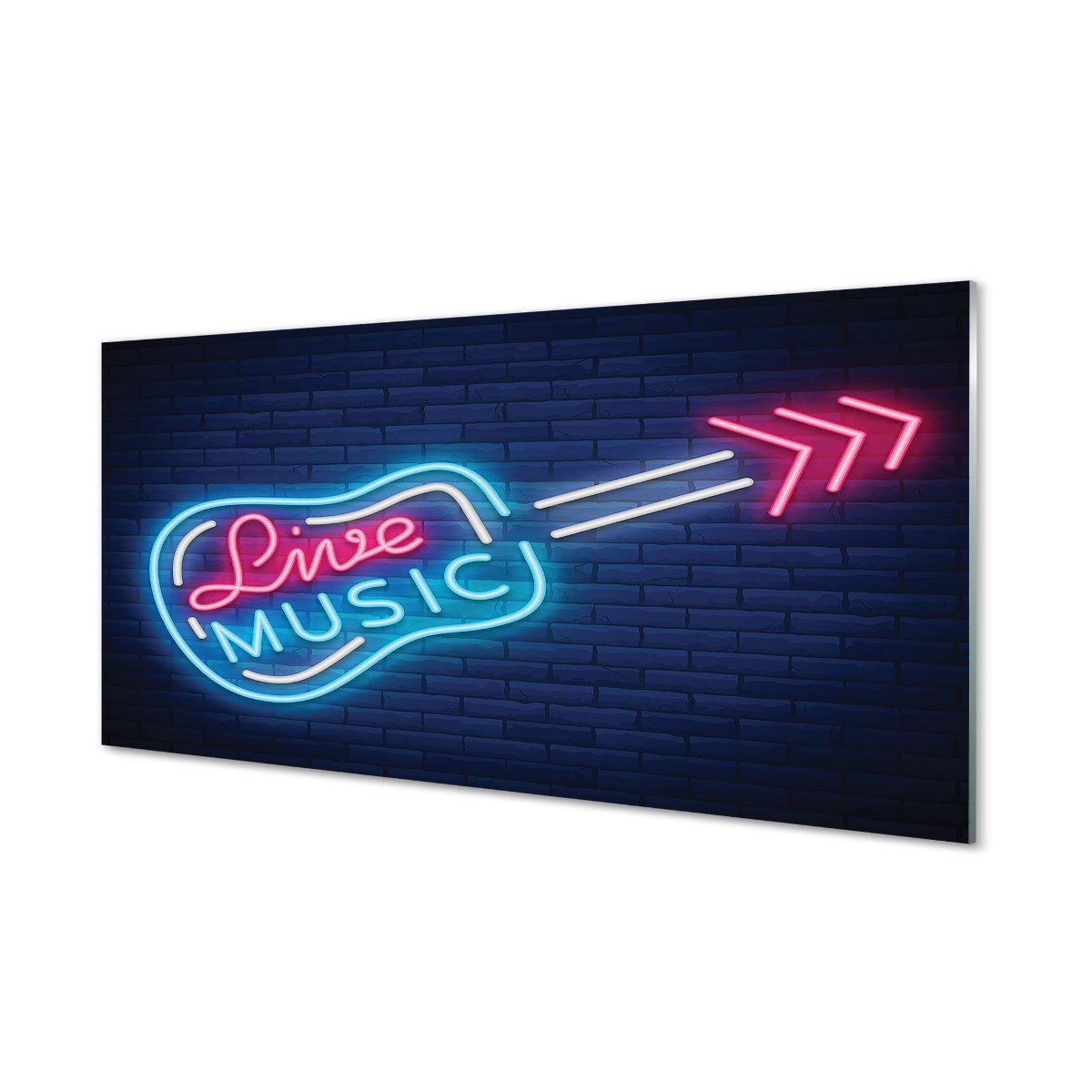Hartowany panel kuchenny Gitara neony napis 120x60