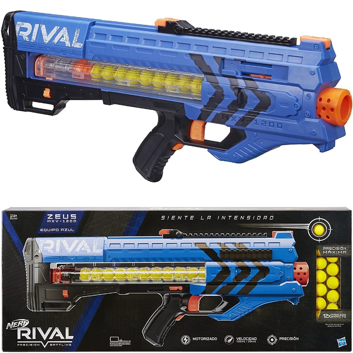 Hasbro B1593 Nerf Rival Zeus MXV-1200 Niebieski Wyrzutnia - Hasbro ...