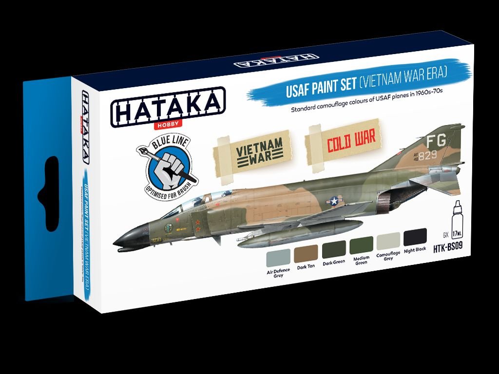 Zdjęcia - Model do sklejania (modelarstwo) Hataka Hobby, zestaw farb modelarskich, Blue Line, HTK-BS09 USAF Paint Set