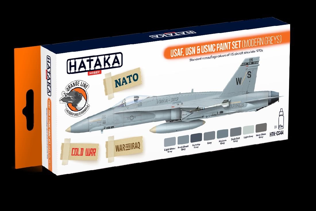 Фото - Збірна модель Hataka Hobby, zestaw farb modelarskich, Orange Line, HTK-CS44 USAF, USN &