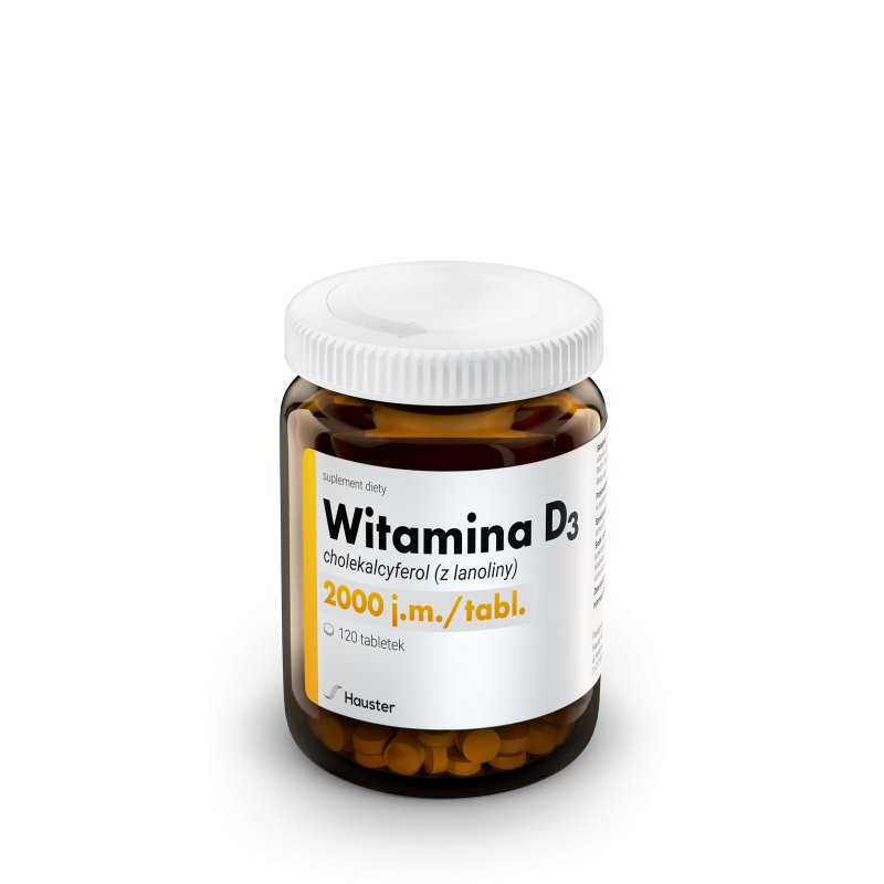Zdjęcia - Witaminy i składniki mineralne Hauster Witamina D3 2000 IU - Suplement diety, 120 tabletek