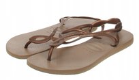 HAVAIANAS BRĄZOWE JAPONKI Z AŻUROWYM PASEM PŁASKIE 37-38 1JWI Havaianas