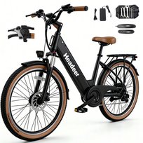 HEADEER BD26195 Pojazd Elektryczny, Rower Elektryczny 250W, 48V 11.6AH, 26*1.95'' Opona, Wyświetlacz LCD, Czarny