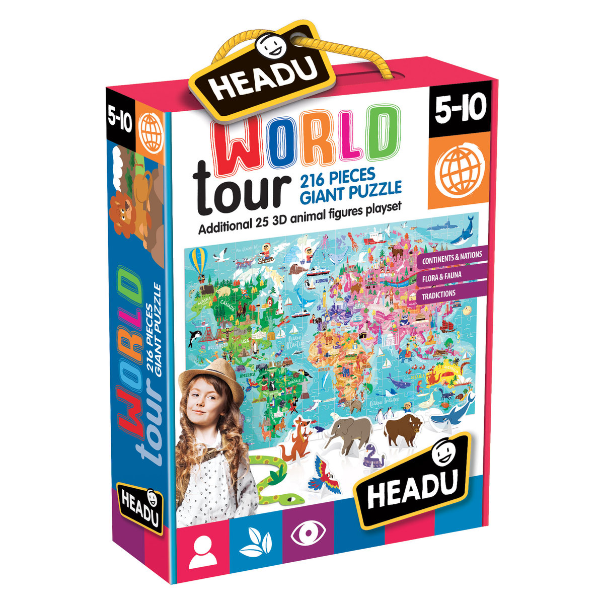 Headu, puzzle, podróż dookoła Świata, 216 el.