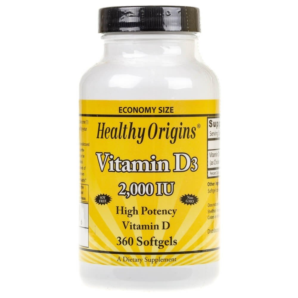 Фото - Вітаміни й мінерали HEALTHY Origins, Witamina D3, 2000 IU, 3Suplement diety, 60 kaps. 