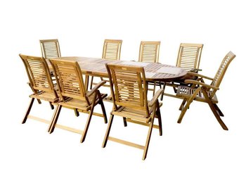Hecht Royal Set Meble Ogrodowe Zestaw Mebli Ogrodowych Stół + 8 Krzeseł Drzewo Akacja - Ewimax Oficjalny Dystrybutor - Autoryzowany Dealer Hecht - HECHT