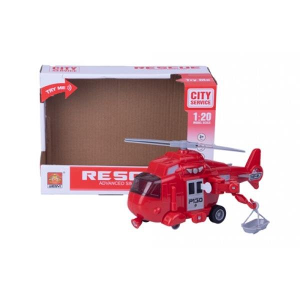 Фото - Машинка Helikopter światło i dźwięk czerwony w pudełku 3789