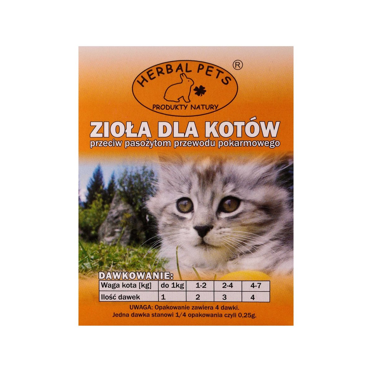 Фото - Ліки й вітаміни Herbal Pets Zioła Przeciw Pasożytom Dla Kota 1G