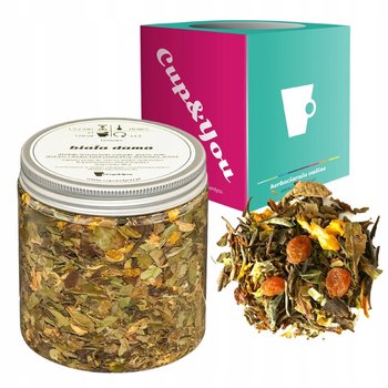 Herbata biała BIAŁA DAMA ananas kwiat pomarańczy dziewanna rodzynki 80g - sypana liściasta herbata PREMIUM na prezent upominek Cup&You - Cup&You