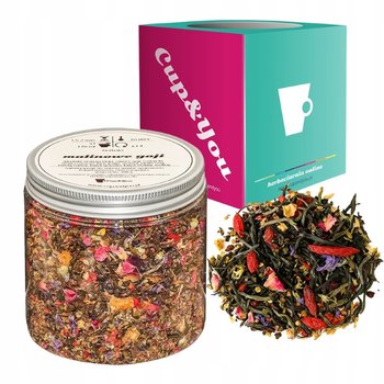 Herbata biała MALINOWE GOJI płatki róży liście jeżyn maliny granat 100g - sypana liściasta herbata PREMIUM na prezent upominek Cup&You - Cup&You