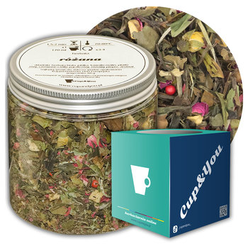 Herbata biała sypana RÓŻANA o smaku różanym z nutą malin PREMIUM Cup&You - herbata liściasta sypana mieszanka napar susz - gotowa na prezent upominek - Cup&You