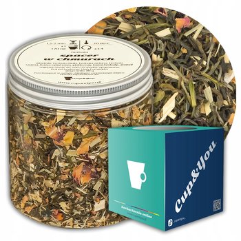 Herbata biała sypana SPACER W CHMURACH o smaku intensywnego liczi PREMIUM - herbata liściasta sypana mieszanka napar susz - gotowa na prezent upominek - Cup&You