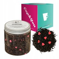 Herbata czarna CZERWONE SERDUSZKO cukierkowe serduszka - sypana liściasta herbata PREMIUM na prezent upominek Cup&You