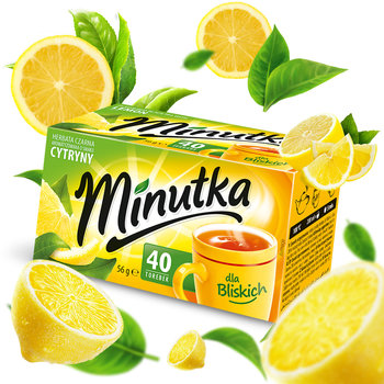 Herbata czarna Minutka o smaku cytryny 40 torebek - Minutka