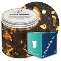 Herbata czarna SWEET ORANGE o smaku naturalnej i świeżej pomarańczy PREMIUM - herbata liściasta sypana mieszanka napar susz - gotowa na prezent upominek