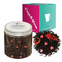 Herbata czarna TRUSKAWKOWE SERDUSZKO czerwona porzeczka truskawki 100g - sypana liściasta herbata PREMIUM na prezent upominek Cup&You