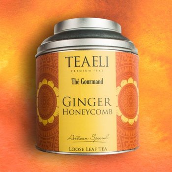 Herbata czarna w puszce TEAELI Imbir z miodem, 75 g - Ambassador