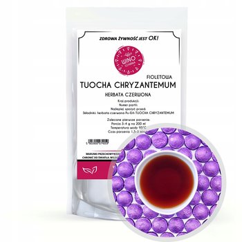 Herbata Czerwona PUERH fioletowa TUOCHA Chryzantemum - 50g prasowana pu erh - Winoszarnia