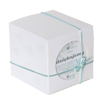 Herbata DZIĘKUJEMY - wysokogatunkowa biała herbata 60g elegancki prezent podarunek podziękowanie dla rodziców gości weselnych idealny zestaw na ślub - Cup&You